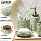 Bathroom Set 4 Pieces Toothbrush Holder Soap Dispenser Ceramic Bathroom Acces   