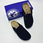 Birkenstock Boston Clogs Black Suede Leather Soft Footbed Unisex Men Women Shoes