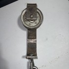 Vtg Butcher Meat Hook Pulley Trolley Hanger Signed Operational Rail Car Iron