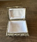 Vintage Metal Jewelry trinket Box Lined