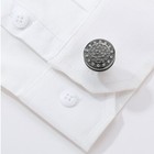 1 Pair Gray Round Cufflinks For Men Fashion Crystal Mens Cufflinks Casual Shirt