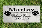 Dog Memorial Stone Plaque - Beloved Friend - Solid Marble - Grave Marker Or Reme