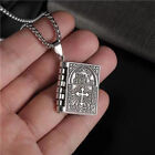 Vintage Silver Cross Bible Book Unique Jewelry Pendant Necklace Men Women