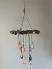 Bohemian Hanging Crystal Mobile Woven Vine Ring W  10 Mixed Natural Crystals