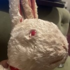 Vintage White Bunny Rabbit Plush Red Eyes Corduroy Pants Stuffed Animal