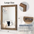 Rustic Wood Mirror Rectangle Decorative Wall Mirrors With Frame Large 26 x18    