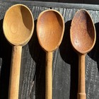 Primitive Wooden Spoons Lot Of 8 Rustic Farmhouse Cottage Carved Vintage Antique