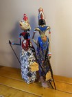 Set Of Two Vintage Style Indonesian Stick Puppets Rama   Kreshna Bandung