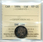 1884 Canada 10 Cents - Very Fine  Iccs Vf20