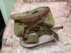 Vintage Fishing Wicker Creel Basket With Leather Strap