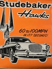 Vintage 1960   s Studebaker Hawk Advertising Poster 14x18 Excellent Condition