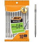 Pack Of 10 Ballpoint Pen - Black Ink Ball Point Pens For Office Writing School