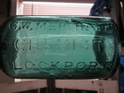  outstanding  Teal Blue g w  Merchant Chemist Cylinder  Lockport  N y 