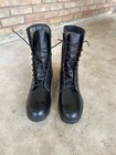 Nos 1972 Vtg Us Army 11 5 R Black Leather Utility Boots 70s Deadstock