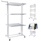 Heavy Duty Laundry Clothes Drying Rack Portable Folding Rolling Dryer Hanger Us