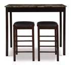 Brown 3-piece Faux Marble Table And Chair Set     Kitchen  Dining  Bistro Furnitur