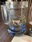 2 Glass Beer Steins Mallard Ducks Irish Setter Dog 1989 Vtg Princess House Camp