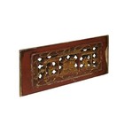 Chinese Vintage Wood Red Golden Relief Carving Wall Hanging Art Plaque Ws4165