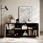 Buffet Cabinet With Storage  4 Doors Modern Accent Storage Sideboard