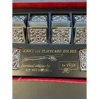 Vintage Carvel Hall Silver Tone Knife And Place Card Holders Set Of 8 With Box