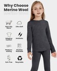Kids 100  Merino Wool Base Layer Tops Midweight Warm Underwear Shirt Xmas Gift