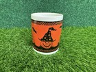 Vtg Halloween Pumpkin Bat Witch Hat Coffee Mug Collectible Breweriana Drinkware