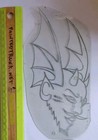 Original Vintage Sailor Barney Devil Demon 1 er Tattoo Acetate Flash Stencil 4x8