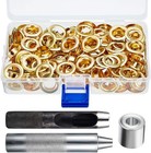 Anley 1 2  Grommet Tools Kit - 50 Gold 50 Silver Grommet Refills 