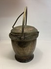 Vintage Silver On Copper Glass Vacuum Insulated Ice Bucket 