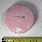 Vintage Chantilly Dusting Powder 5    Round Plastic Box Empty Pink Marbled