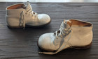 Vintage Fleet White Leather Baby Shoes 7  Hard Sole Pre-owned Decorative Baby