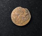 1755 Medieval Poland 1 Rare Augustus Iii Saxon Clipped Planchet Coin Xf  Bn