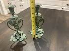 Vintage Pair Brass Copper Cherub Candlestick Candle Holder  8    Tall B105
