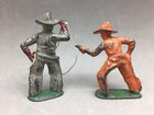 Vintage Manoil Barclay Lead Cowboy Figure Lot 2 Lasso Chaps And Firing Pistol 3 