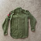 Boy Scouts Of American Shirt Boys 13 Sanforized Button Up Vtg Patches Green
