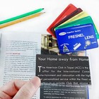 Fresnel Lens 4x Magnifier Credit Card Size Ruler For Reading Blue 6 Pack