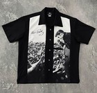 Graceland Elvis Presley Over Printed Usa Band Button Shirt Size L