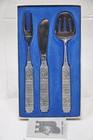 Konge Tinn Norwegian Pewter Serving Set Butter Knife Fork Spatula W  Box Norway