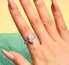4ct Marquise Cut Lab Created Diamond Women Engagement Ring 14k White Gold Plated