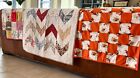 Three Handmade Vintage Patchwork Crib Quilts  Various Sizes   Ages  Nice Fabrics