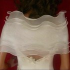 White Ivory Organza Bolero Jacket Shrug Shoulder Bridal Shawl wraps coat