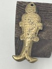 Antique Rare Islamic Amulet Persian Necklace Fish Two Side Brass Bronze Amulet