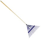 12 Commercial Landscaping 24  Steel Tine Thatching Leaf Rake Wooden Handle Case