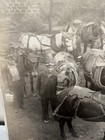 Original Album Photo Of Coal Miners With Carbide Lamps And Mules 