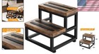 Wooden Step Stool For Adults Kids Heavy Duty Non Slip Wide Step 2 Pack