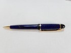 Vtg Waterman Phileas Ballpoint Ball Point Pen Blue Marble Gold Trim W  Case