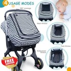 Baby Car Seat Cover Windproof Infant Canopy Black Mesh Window