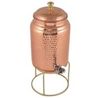 Pure Hammered Copper Water Dispenser With Stand 5 Ltr  Copper Matka Tank Vessel