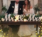 Mr And Mrs Letters Wedding Wooden Sign Party Decoration Table Top Standing