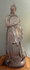 Antique M  Quiles Benetuser Valencia Woman With Fan Clear Glass Figural Bottle